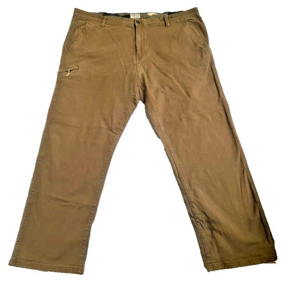 Weatherproof Vintage Brand Mens 42x30 Brown Cotton Cargo Work Pants Relaxed Fit